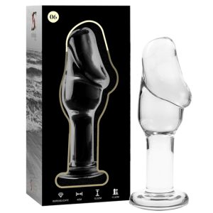 12x4cm Plug Anal de Vidro Borosilicado Transparente