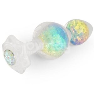 15x4.8cm Plug c/centro cristal multicor