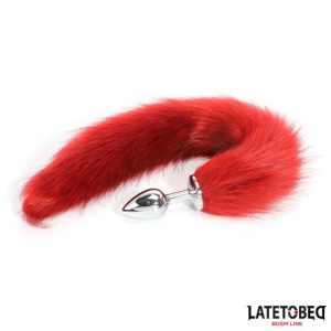 7×2.8cm Plug anal c/cauda vermelho LATETOBED BDSM 40cm