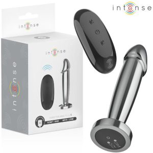 8.8×3.4cm Plug anal S vibratório c/comando INTENSE