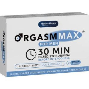 Potenciador sexual natural Orgasm Max para homem 2 cápsulas