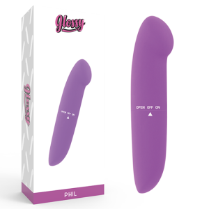 Vibrador Glossy Phil Roxo 13x2,5cm