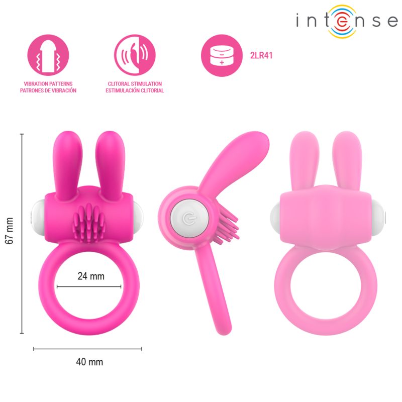 Anel peniano vibratorio rosa com estimulacao clitoriana