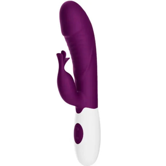 Vibrador rabbit Pretty Love Rogue Muse roxo de dupla estimulação em silicone
