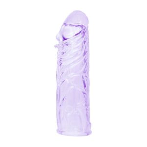 Capa para o pénis em silicone lilás adaptável da marca Baile