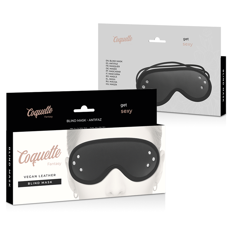 Mascara de couro vegano Coquette Chic Desire Fantasy para bondage