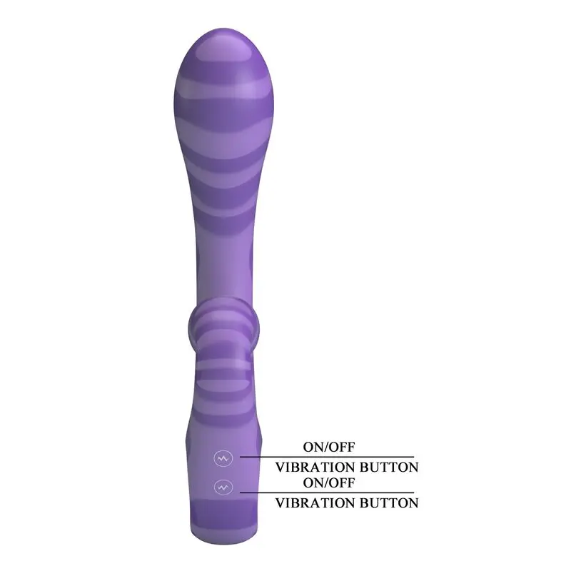 Detalhe dos botões de controlo retroiluminados do vibrador duplo com asa Summer da Pretty Love.